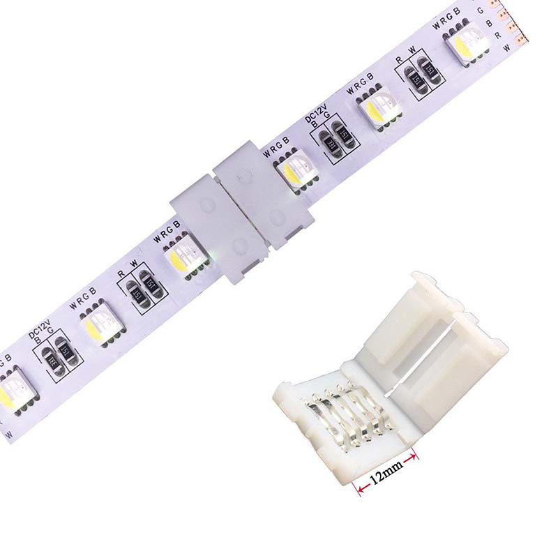 5Pin 12MM RGBW 5050 LED Light Strip Solderless Connector Adapter for 5050SMD Non-Waterproof RGBW LED Strip